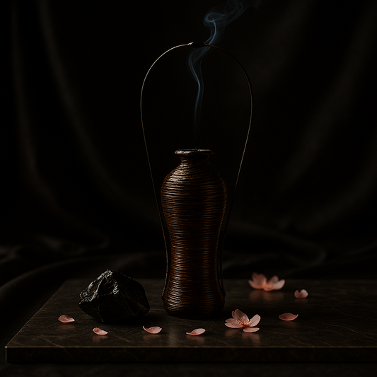 Sakura Obsidian Vase