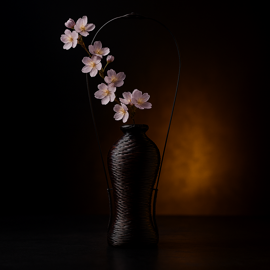 Sakura Obsidian Vase